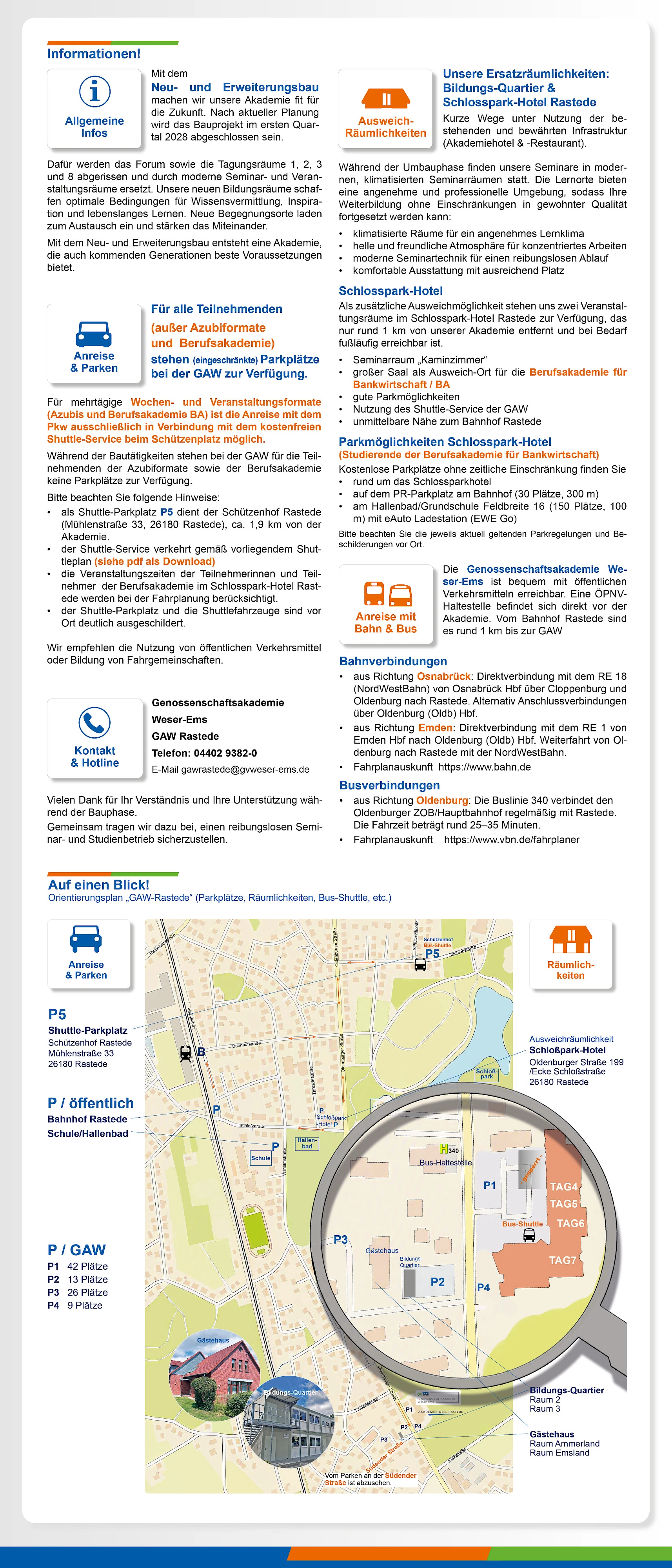 Informationen und Übersichtskarte zum Umbau GAW